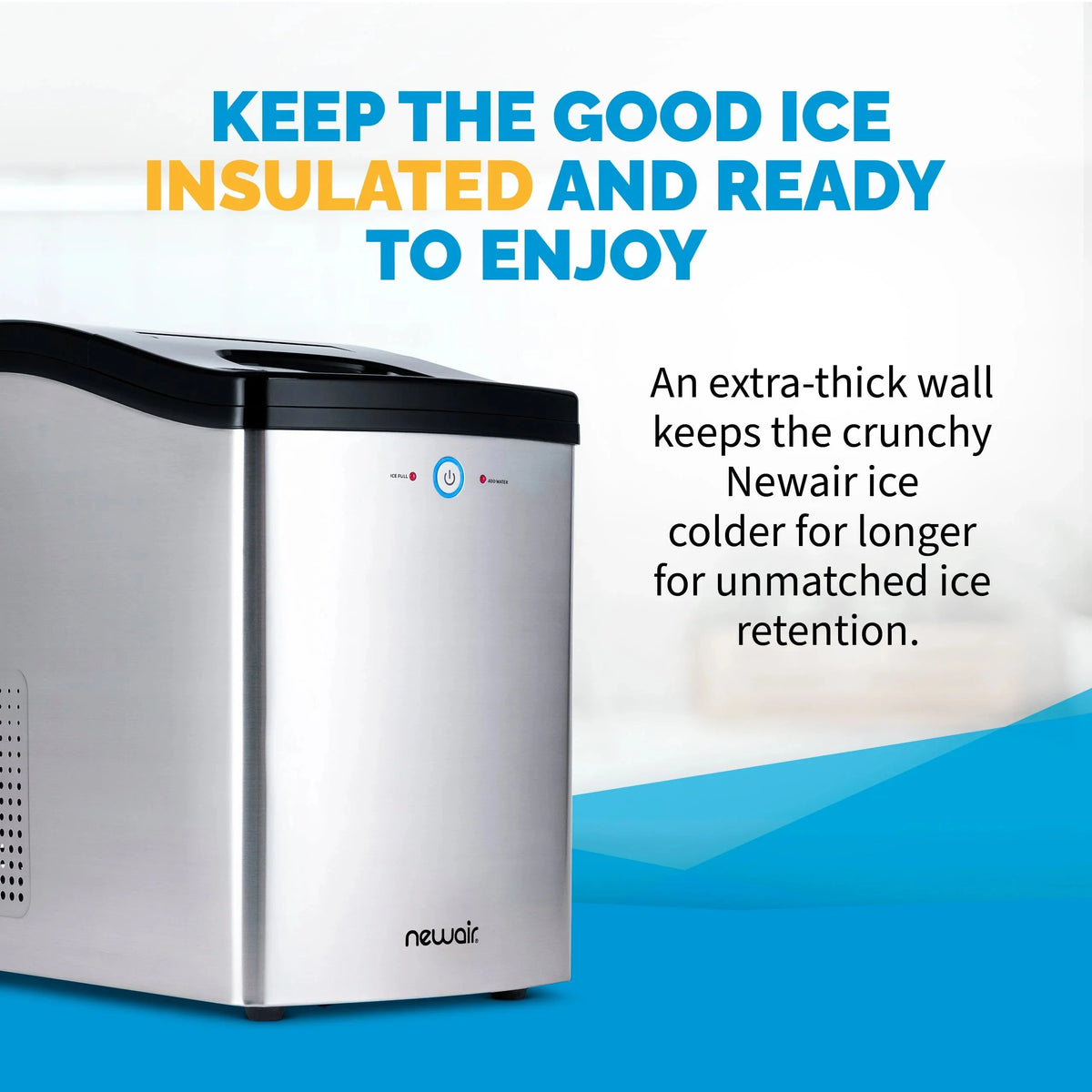 Newair Countertop Nugget Ice Maker, 45 lb, Self-Cleaning, Silver