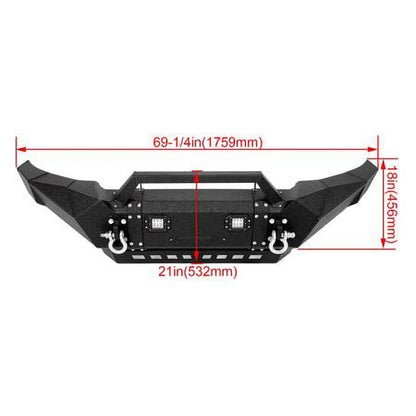 Kojem Front Bumper With Winch Plate, LED Lights And D-Rings For 2005-2015 Toyota Tacoma - LYAM-516-1A+LYAM-516-1B