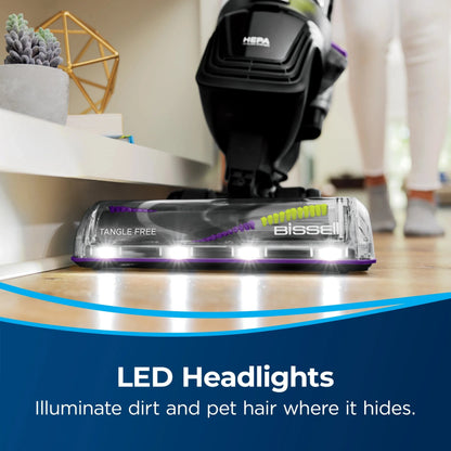 BISSELL PowerLifter Allergen Pet Rewind Upright Vacuum, Bagless, HEPA Filter, Black - 3404