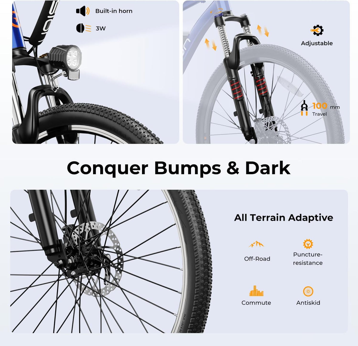 500W Electric Bike With 40-Mile Range And 20 MPH Top Speed - EB5