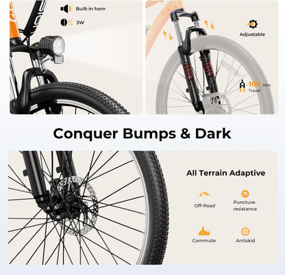 500W Electric Bike With 40-Mile Range And 20 MPH Top Speed - EB5