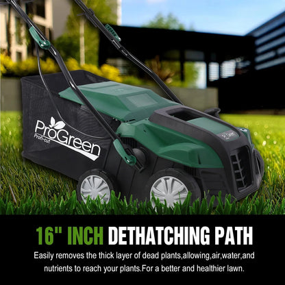 Seizeen 16-Inch Lawn Dethatcher And Scarifier - 15 Amp, 58 QT
