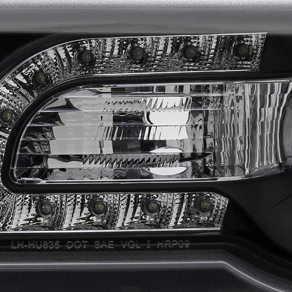 Spec-D Tuning Black LED Strip Projector Headlight Assembly Pair - 2005-2010 Chrysler 300C AWD HEMI SRT-8
