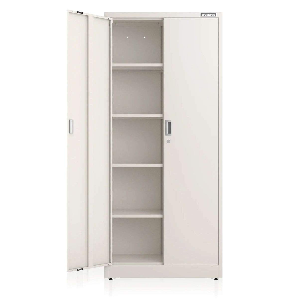 WORKPRO Metal Storage Cabinet With Locking Doors, Adjustable Shelves, Black, 71 Inches Tall - 31-1/2 x 15-3/4 Inch