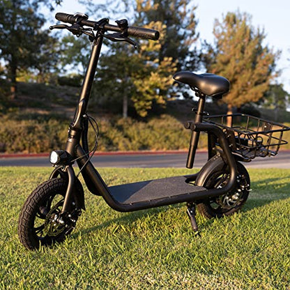 SEHOMY Electric Scooter With Seat, 450W 8.0Ah Battery, 20-Mile Range, 15.5 Mph