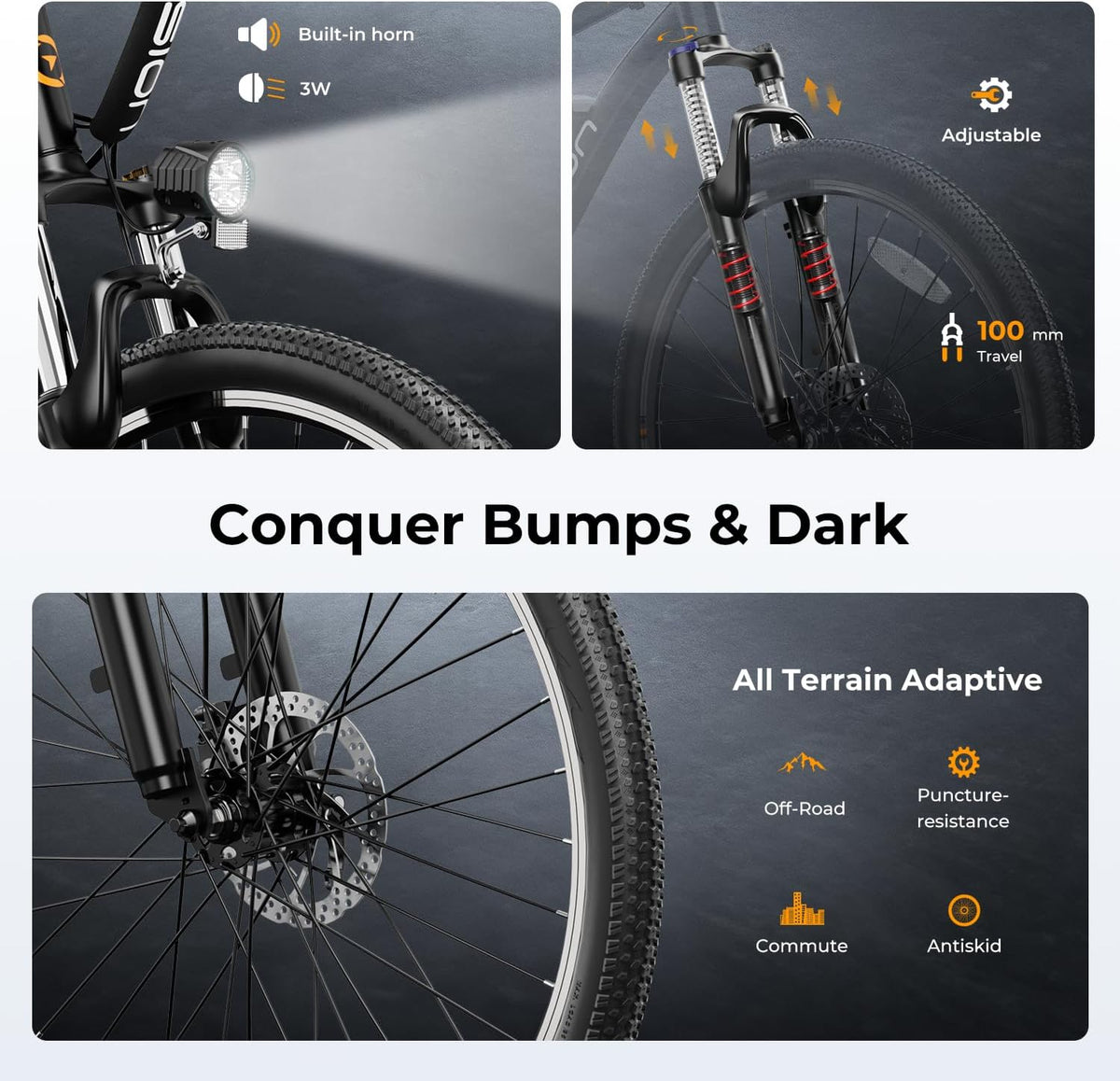 500W Electric Bike With 40-Mile Range And 20 MPH Top Speed - EB5
