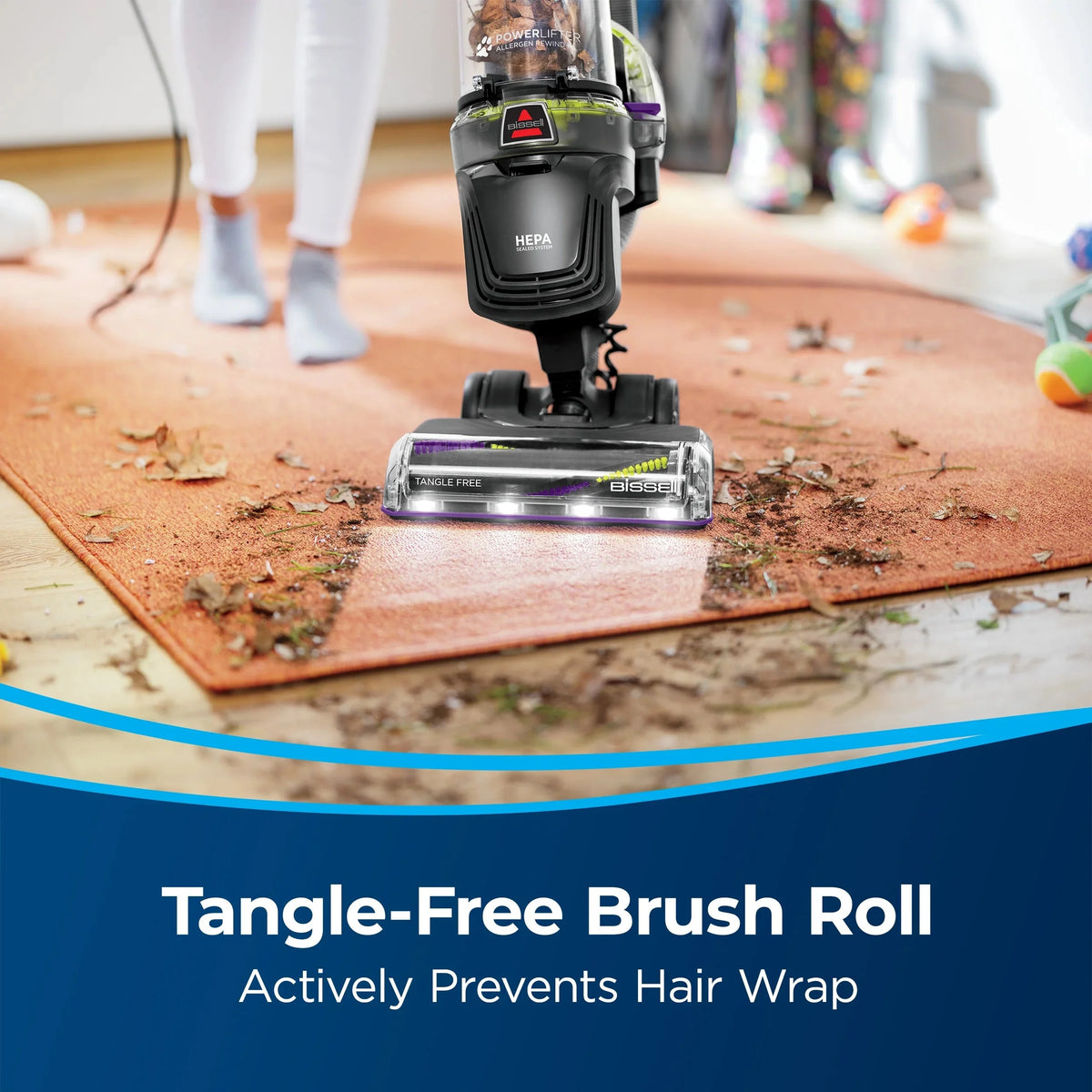 BISSELL PowerLifter Allergen Pet Rewind Upright Vacuum, Bagless, HEPA Filter, Black - 3404