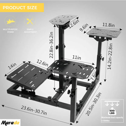 Marada Flight Simulator Cockpit Racing Steering Stand Adjustable Fit For Thrustmaster HOTAS Warthog