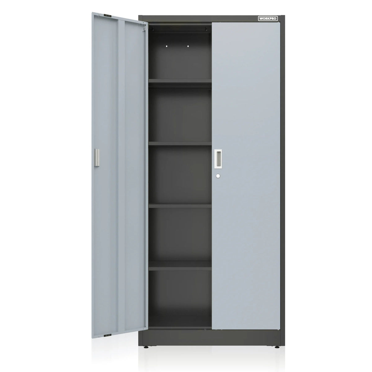 WORKPRO Metal Storage Cabinet With Locking Doors, Adjustable Shelves, Black, 71 Inches Tall - 31-1/2 x 15-3/4 Inch