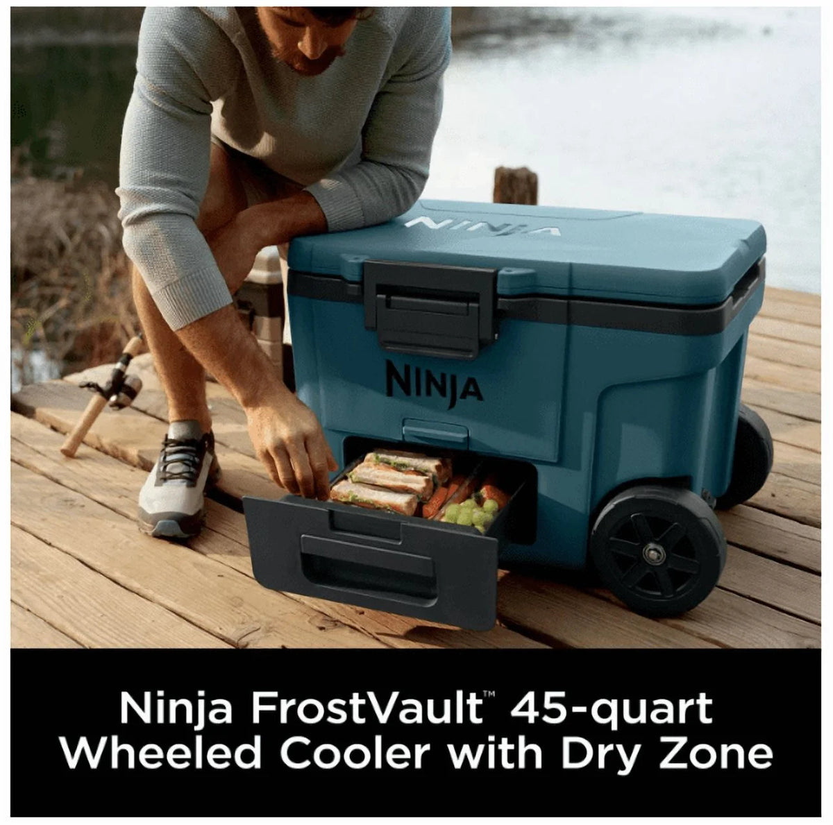 Ninja FrostVault 45QT Wheeled Cooler, Ocean Blue - FB245AOB