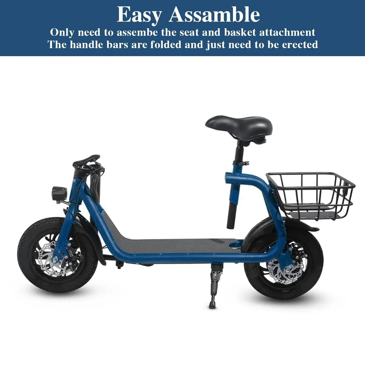 SEHOMY Electric Scooter With Seat, 450W 8.0Ah Battery, 20-Mile Range, 15.5 Mph