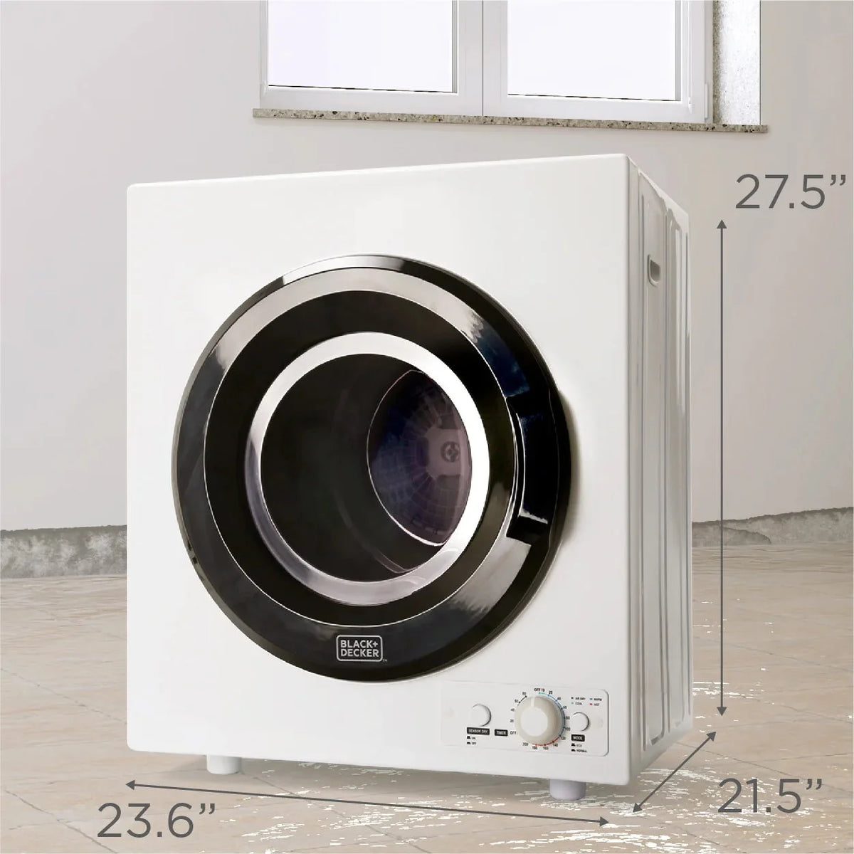 BLACK+DECKER Compact Vented Dryer, 3.5 Cu. Ft., 13.2 lbs., White - BCED37
